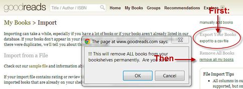 Remove your data from Goodreads