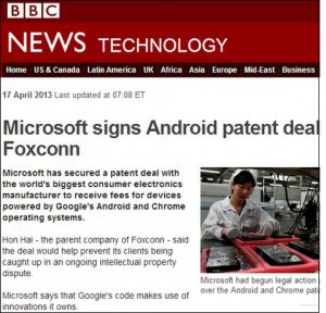 MicrosoftsignsAndroidFoxconn