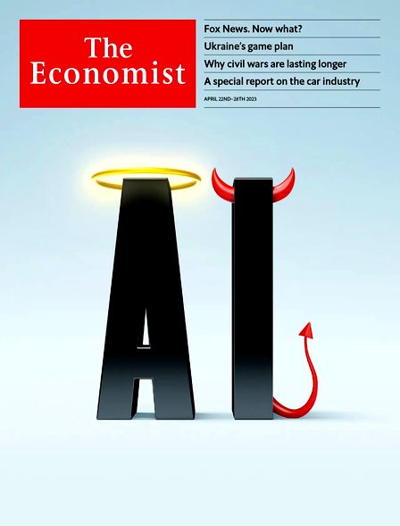 Cover of an issue of The Economist magaizne that was devoted to AI.