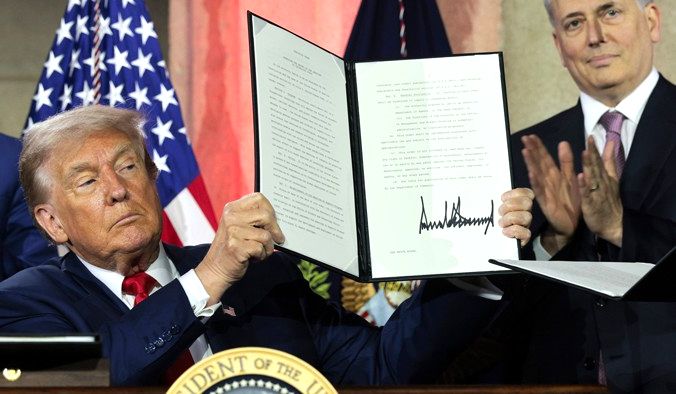 Trump shows signed AI executive order