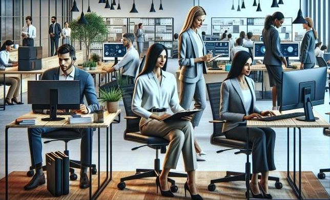 AI-generated image of staff dealing with AI